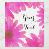 Roze Daisies Floral Daisy Elegant Wine Labels Wijn Etiket (Enkel label)