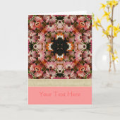 Roze Daisies Flower Kaleidoscope Photo Card Kaart (Gele Bloem)
