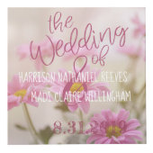 Roze Daisies Foto Kubus Romantische bloemen (Voorkant)