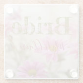 Roze Daisies Glas Onderzetter Romantische Bloemen Glazen Onderzetter (Achterkant)