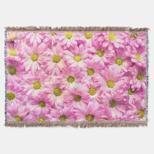 Roze Daisies Gooi Deken (Voorkant)