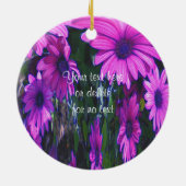 Roze Daisies lint je fotoornament Keramisch Ornament (Achterkant)