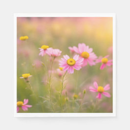Roze Daisies Meadow Servet