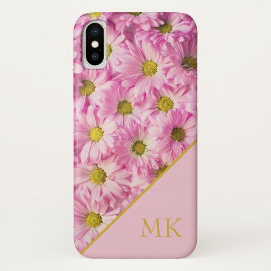 Roze Daisies Monogram Case-Mate iPhone Case (Achterkant)