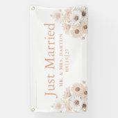 Roze Daisies Net Getrouwd Auto Banner (Verticaal)