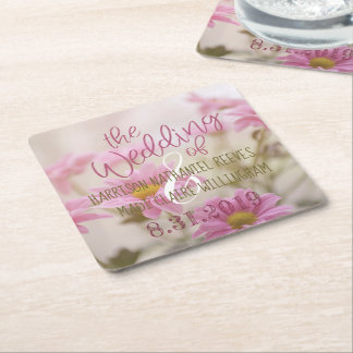 Roze Daisies Papier Onderzetter Set Romantische Bl