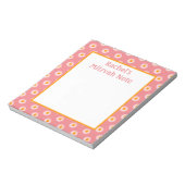 Roze Daisies Retro Mitzvah Note Meisjes Notitieblo Notitieblok (Linkerzijde)
