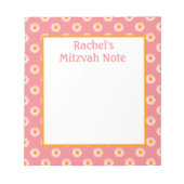 Roze Daisies Retro Mitzvah Note Meisjes Notitieblo Notitieblok (Voorkant)