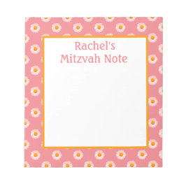 Roze Daisies Retro Mitzvah Note Meisjes Notitieblo Notitieblok