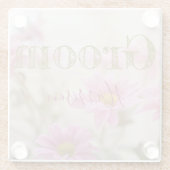 Roze Daisies Romantisch Bloemglas Onderzetter Glazen Onderzetter (Achterkant)