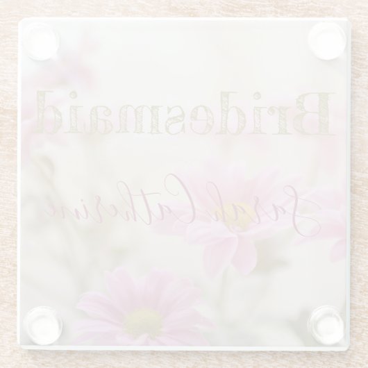 Roze Daisies Romantische achtergrond Glas Onderzet Glazen Onderzetter (Achterkant)