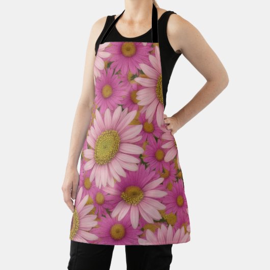 Roze Daisies Schort (Insitu)