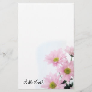 Roze Daisies Stationery - Personaliseren Briefpapier