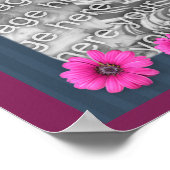 Roze Daisies Strepen Lijst Creëer Je eigen foto Poster (Hoek)