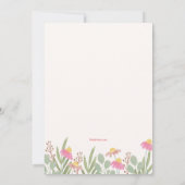 Roze Daisies Waterverf Eerste Verjaardagsuitnodigi Kaart (Achterkant)