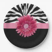 Roze Daisy 1 Papieren Bordje (Voorkant)