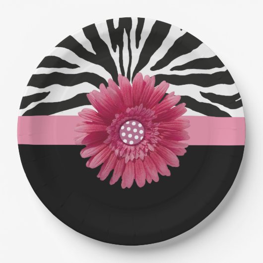 Roze Daisy 1 Papieren Bordje (Voorkant)