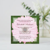 Roze Daisy 80th Birthday Party Kaart (Staand voorkant)