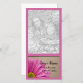 Roze Daisy Afstuderen Aankondiging Fotokaart (Voorkant / Achterkant)