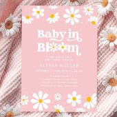 Roze Daisy Baby in Bloom Baby shower Kaart