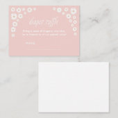 Roze Daisy Baby shower Diaper Raffle Ticket Informatiekaartje (Voorkant / Achterkant)