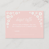 Roze Daisy Baby shower Diaper Raffle Ticket Informatiekaartje (Voorkant)