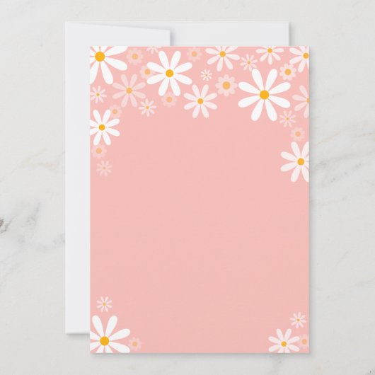 Roze Daisy Baby shower Kaart (Achterkant)