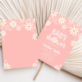 Roze Daisy Baby shower Kaart