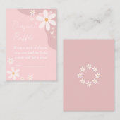 Roze Daisy Baby shower Luier Raffle Informatiekaartje (Voorkant / Achterkant)