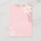 Roze Daisy Baby shower Luier Raffle Informatiekaartje (Voorkant)