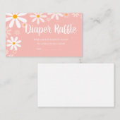 Roze Daisy Baby shower Luier Raffle Informatiekaartje (Voorkant / Achterkant)