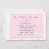  roze Daisy Baby shower Uitnodiging (Achterkant)