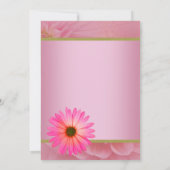 Roze Daisy Bat Mitswa Uitnodigingen (Achterkant)