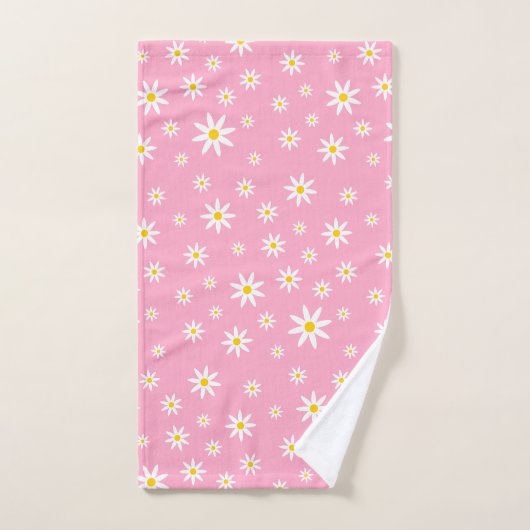 Roze Daisy Bath Towel Set Bad Handdoek (Handdoek)