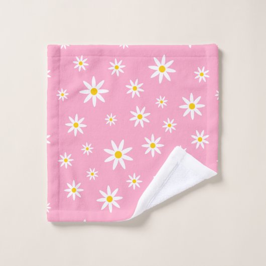 Roze Daisy Bath Towel Set Bad Handdoek (Wasdoekje)
