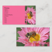 Roze Daisy Bee Flower Photography Visitekaartje (Voorkant / Achterkant)