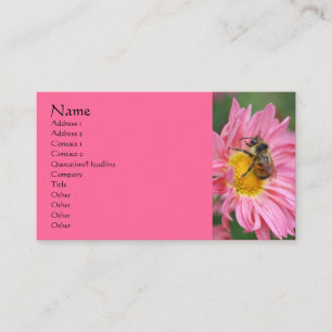 Roze Daisy Bee Flower Photography Visitekaartje