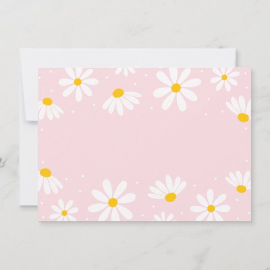 Roze Daisy Birthday Bedankkaart (Achterkant)