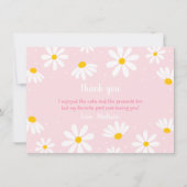 Roze Daisy Birthday Bedankkaart (Voorkant)