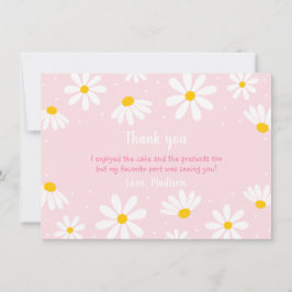 Roze Daisy Birthday Bedankkaart