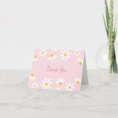 Roze Daisy Birthday Bedankkaart (Voorkant)