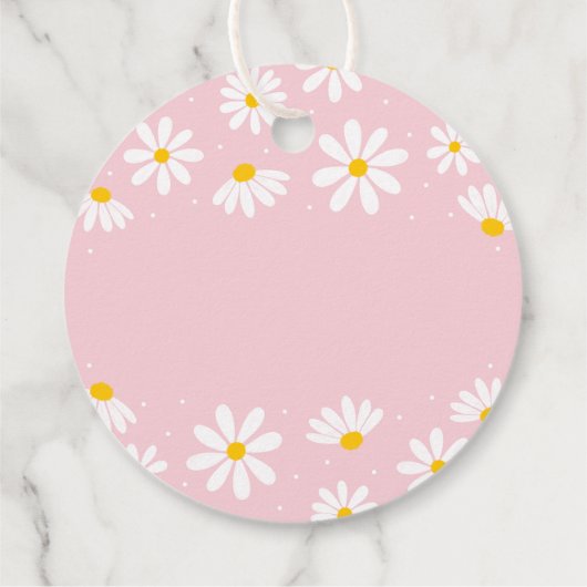 Roze Daisy Birthday Dank je Bedankjes Labels (Achterkant)
