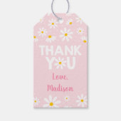 Roze Daisy Birthday Dank je Cadeaulabel (Voorkant)