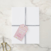 Roze Daisy Birthday Dank je Cadeaulabel (Met Touw)
