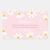 Roze Daisy Birthday Rechthoekige Sticker (Voorkant)