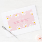 Roze Daisy Birthday Rechthoekige Sticker (Envelop)