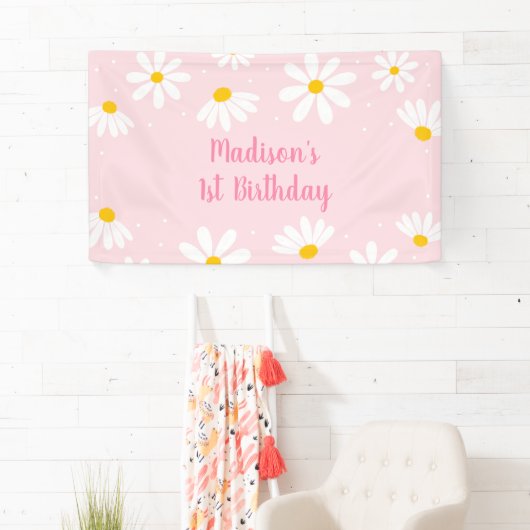 Roze Daisy Birthday Spandoek (Insitu)
