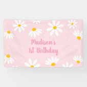 Roze Daisy Birthday Spandoek (Horizontaal)