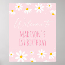 Roze Daisy Birthday Welkom