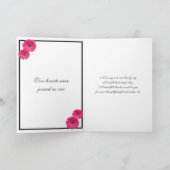 Roze Daisy Black Ribbon bruiloft Dank u Bedankkaart (Binnen)